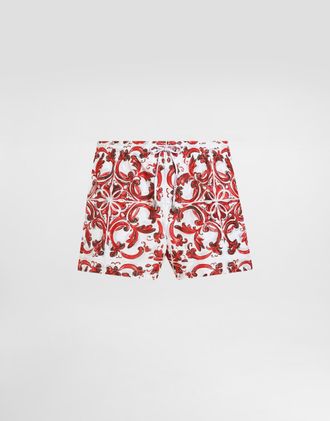 Dolce & Gabbana Majolica-print Short Swim Boxer Shorts - Man Beachwear Multicolor 3