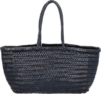 Dragon Diffusion Blue Woven Rectangular Leather Shoulder Bag