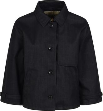 Herno Cappa Dettagli Trench - Dames - Trenchcoats - Blauw - L - Wol - Jassen