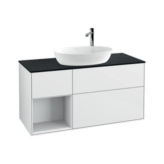 Villeroy & Boch V&b Waschtischunterschrank Finion 1200x603x501mm Regal Glos. Wh Glos. Wh