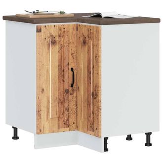 Berkfield Home Kitchen Corner Base Cabinet Kalmar Old Wood Engineered Wood in Brown