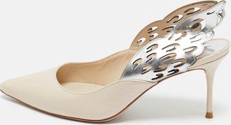 Sophia Webster Beige/silver Leather Angelo Slingback Pumps