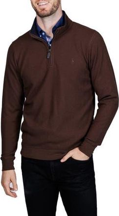 Tailorbyrd Quarter Zip Cozy Knit Pullover in Chocolate Heather at Nordstrom Rack, Size Xx-Large