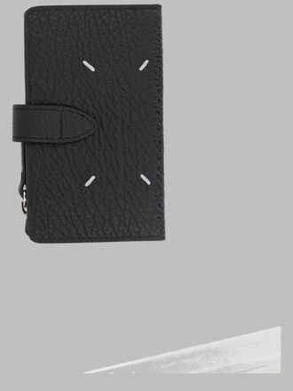 Maison Margiela Leather Zip Card Holder Wallet - Black