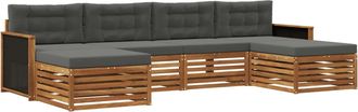 vidaXL Conjunto De Sof&aacute;s De Exterior 6 Uds. Madera De Acacia S&oacute;lida Vidaxl