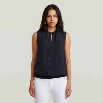 G-Star Stand-Up Collar Sleeveless Top - Zwart - Dames