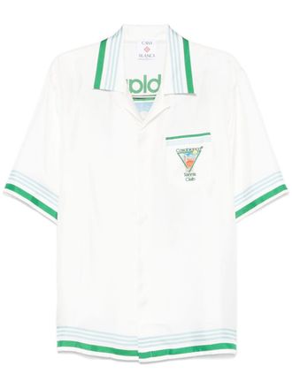 Casablanca Bowlingshirt met print - Wit