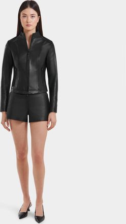 Rudsak Mariah Womens Fitted Leather Biker Jacket