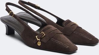 Tod's Suede slingback pumps