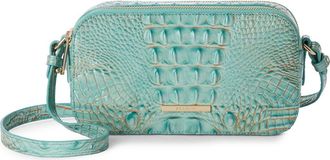 Brahmin Danica Croc Embossed Leather Crossbody Bag in Waterfall at Nordstrom