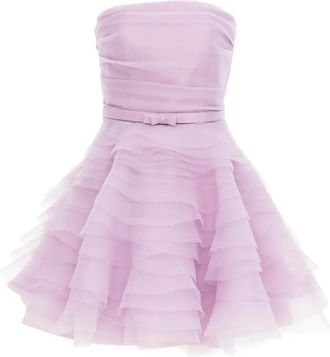 Ana Radu Abito corto con ruches senza spalline - Rosa