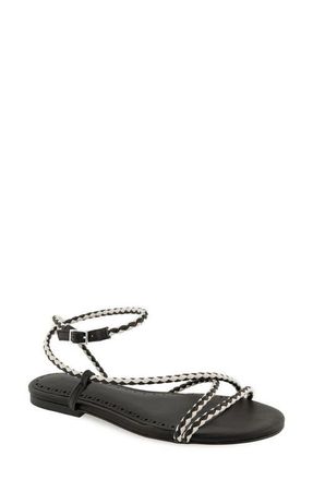 Rebecca Minkoff Ayla Ankle Strap Sandal in Black/Off White at Nordstrom, Size 6.5