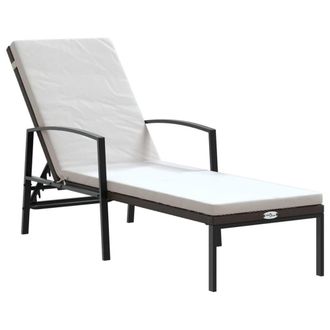 Berkfield Home Sun Loungers 2 pcs with Table Poly Rattan Brown