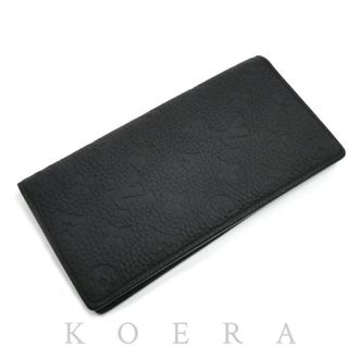 Louis Vuitton Noir Leather Long Wallet (Bi-Fold) (Pre-Owned)