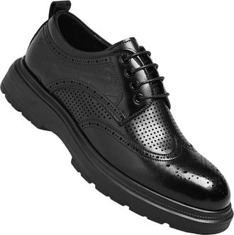 Generic Men Brogue Oxford Dress Shoes Leather Wingtip Perforated Design for Breathable Comfort Adding Classic British Trendy Look for Business Office Suit Wea