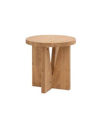 Deco Wood Mesita de noche de madera maciza en tono roble medio 40x40cm