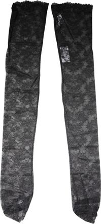 Dolce & Gabbana Black Floral Lace Cotton Stretch Stockings Womens Socks