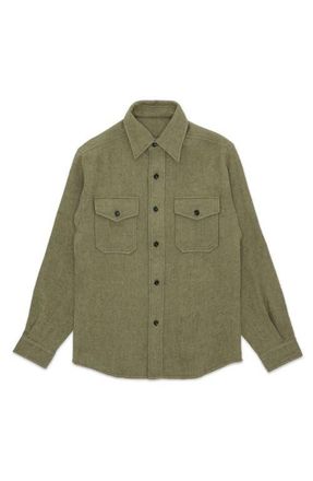 Fortela Kenny Wool Overshirt in Sage Green at Nordstrom, Size Medium Eu