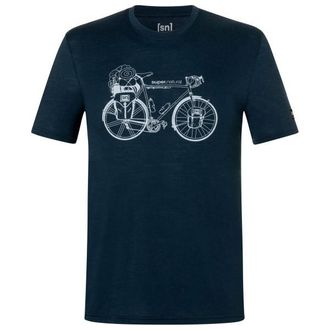 super.natural Wander Wheel Tee Merinoshirt f&uuml;r Herren | blau