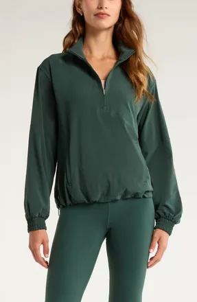 Zella Club Half Zip Pullover in Green Timber at Nordstrom, Size X-Large