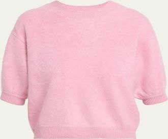 Lisa Yang Juniper Short-Sleeve Cashmere Sweater