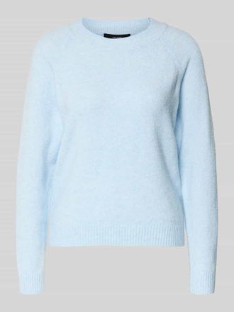 Vero Moda Regular Fit Strickpullover mit Crew Neck Modell DOFFY in Hellblau Melange, Gr&ouml;&szlig;e XL