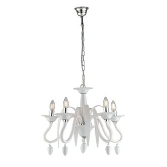 Luce-Ambiente-Design L&atilde;&iexcl;mpara colgante estefan en acr&atilde;&shy;lico blanco con cinco luces