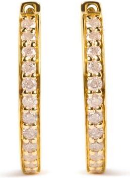 House of Brilliance 10K Yellow Gold 1/2 Ct RoundDiamond Hoop Earrings at Nordstrom