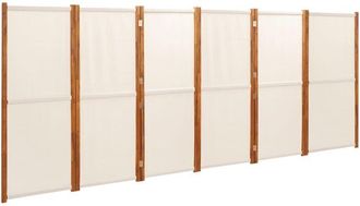 vidaXL Partition/biombo Con 6 Paneles 420x180 Cm De Crema Blanca - 346245