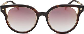 Escada Ladies Brown Round Sunglasses SESA50F