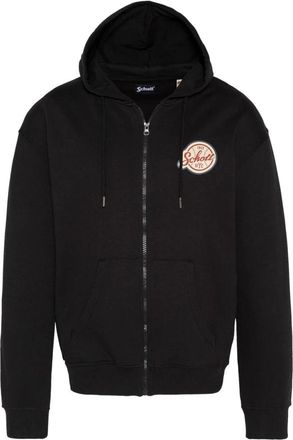 Schott NYC Baseball Zip Hoodie - Heren - Vesten met rits - Zwart - 2XL - Katoen - Hoodies & sweatvesten