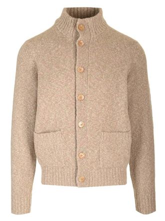 Brunello Cucinelli Wool Cardigan Giacche Beige-Uomo