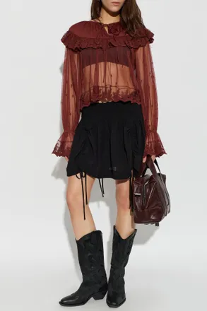 AllSaints Top Trixie, Womens, Burgundy