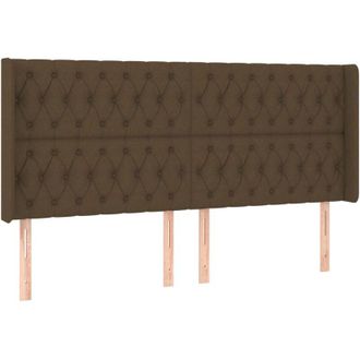 vidaXL Cabecero Con Led De Tela Marr&oacute;n Oscuro 203x16x118/128 Cm Vidaxl