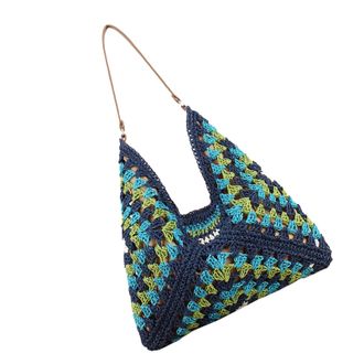 Generic Straw Bag - Large Capacity Bohemian Straw Colored Pouch - Handheld Woven Bag | for Home Desktop School Daily Offices Dating Outdoor Travel Work Walkin