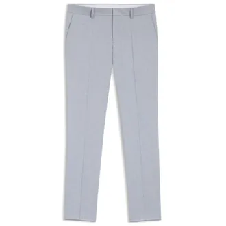 BOSS Slim-fit trousers in patterned stretch chiffon