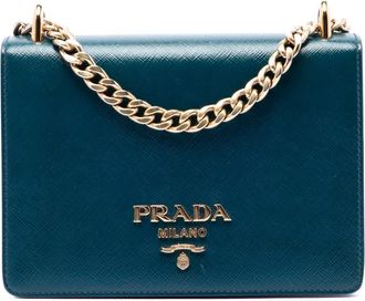 Prada Pre-owned Prada Mini Saffiano Chain Flap Crossbody Ladies XN6EZJ7F86RF110Y
