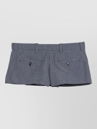 Miu Miu checkered shorts belt loops back pockets