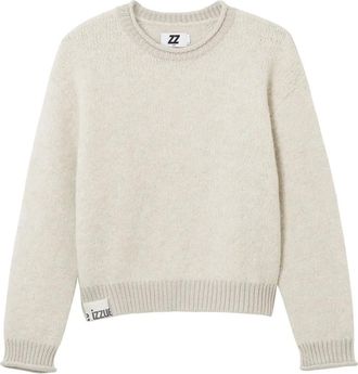 Izzue ribbed-cuff crew-neck sweater - Neutrals