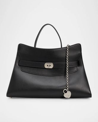 Alexander McQueen Locke Leather Top Handle Bag