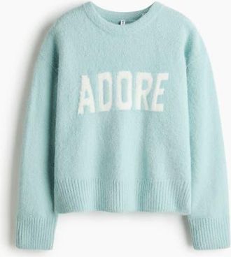 H&M Jacquard-motif Jumper in Light Turquoise/adore at Nordstrom, Size Xx-Large