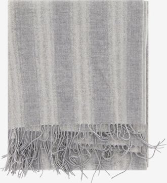 Brunello Cucinelli Gestreifter Webschal aus Kaschmir Sparkling & Dazzling