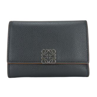 Loewe Black Brown Leather Wallet (Tri-Fold) (Pre-Owned)
