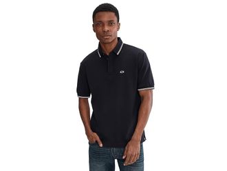 A|X Armani Exchange Double Tipped Buttoned Up Polo Shirt Mens Clothing Deep Navy : 2XL, Cotton/Elastane