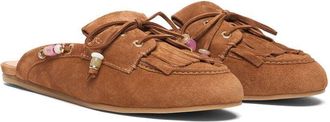 Stuart Weitzman Suede Tassel Mule - Camel