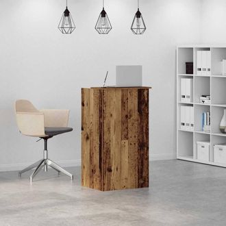 Berkfield Home Reception Desk Old Wood 55x50x103.5 cm Engineered Wood in Brown