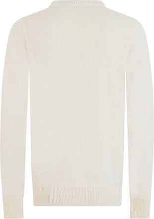 Stone Island Mens Crew Neck Sweater Virgin Wool Ivory Sweatshirts