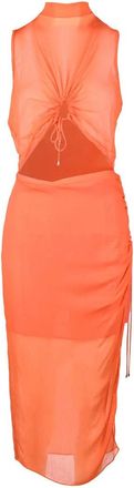 Patrizia Pepe Long Viscose Dress - Orange