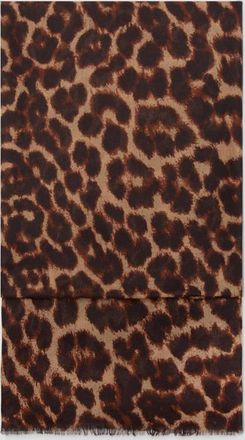 Mango Foulard leopardato bordi sfilacciati cioccolato - Donna - Taglia unica - MANGO