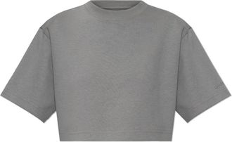 Balenciaga T-Shirts, female, Gray, Size: XS Cropped T-shirt